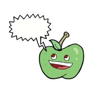 cartoon apple with speech bubble N31
