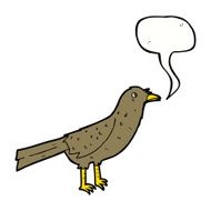cartoon bird with speech bubble N255