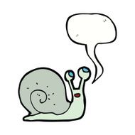 cartoon snail with speech bubble N34