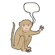 cartoon evil monkey with speech bubble N5