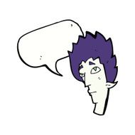 cartoon vampire head with speech bubble N35