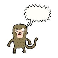 cartoon monkey with speech bubble N28