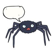 cartoon spider with speech bubble N17