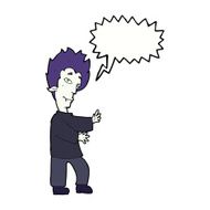 cartoon vampire with speech bubble N112