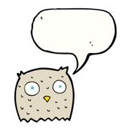 Cartoon owl with speech bubble N58