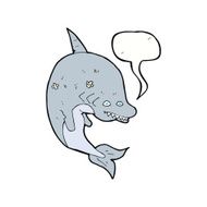 cartoon shark with speech bubble N36