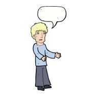 cartoon man explaining with speech bubble N18