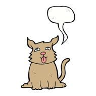 cartoon happy dog with speech bubble N70