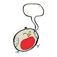 cartoon robin with speech bubble N26