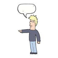 cartoon man pointing with speech bubble N177
