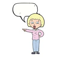 cartoon pointing woman with speech bubble N27