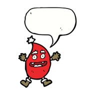 cartoon funny christmas creature with speech bubble N16