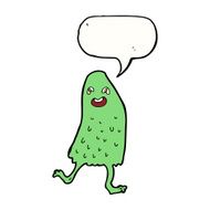 cartoon funny slime monster with speech bubble N17