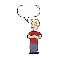 cartoon man with crossed arms speech bubble N27