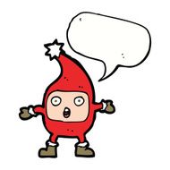 cartoon funny christmas creature with speech bubble N17
