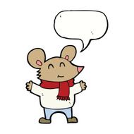 cartoon mouse with speech bubble N13