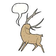 cartoon stag with speech bubble N5