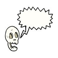 funny cartoon skull with speech bubble N18