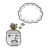 cartoon robot head with speech bubble N56