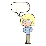 cartoon staring woman with speech bubble N43