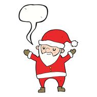 cartoon dancing santa with speech bubble N9
