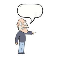 cartoon furious old man with speech bubble N9