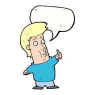 cartoon man giving thumbs up sign with speech bubble N12