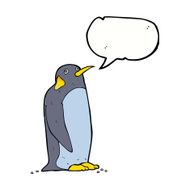cartoon penguin with speech bubble N11