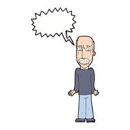 cartoon dad shrugging shoulders with speech bubble N9