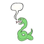 cartoon hissing snake with speech bubble N26