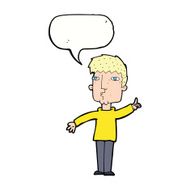 cartoon man raising point with speech bubble N5