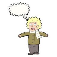cartoon surprised man with speech bubble N123