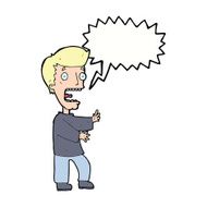 cartoon terrified man with speech bubble N195