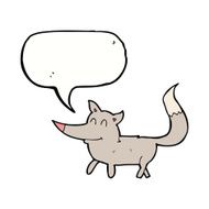 cartoon little wolf with speech bubble N20
