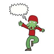 cartoon alien monster man with speech bubble N18
