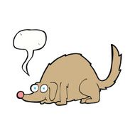 cartoon happy dog with speech bubble N71