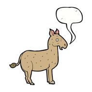 cartoon mule with speech bubble N8