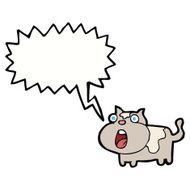 cartoon shocked cat with speech bubble N9