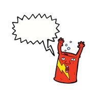 cartoon soda can character with speech bubble N9