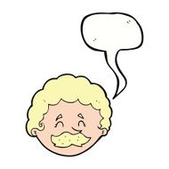 cartoon man with mustache speech bubble N79