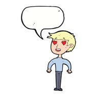 cartoon man in love with speech bubble N9