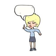 cartoon woman with idea speech bubble N222