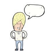 cartoon happy man with speech bubble N410