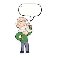 cartoon annoyed old man with speech bubble N61