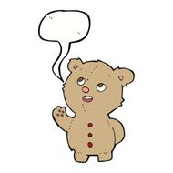 cartoon cute teddy bear with speech bubble N25