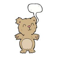cartoon cute teddy bear with speech bubble N26