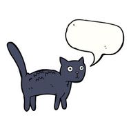 cartoon frightened cat with speech bubble N25