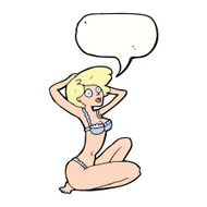 cartoon underwear model with speech bubble N9