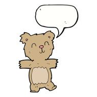 cartoon cute teddy bear with speech bubble N27