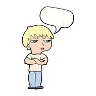 cartoon annoyed boy with speech bubble N36
